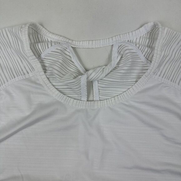CALIA by Carrie Underwood Size XS White Mesh Back Cap Sleeve Active Top Stretch - Picture 4 of 9